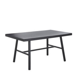 Beliani Garden Dining Table Canetto 150 Cm 90 Cm Glass Black - thumbnail 1