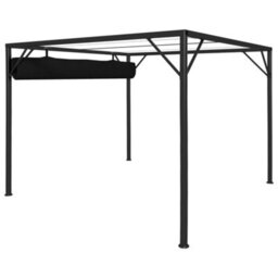 Berkfield Garden Gazebo With Retractable Roof Canopy 3X3 M Anthracite - thumbnail 5