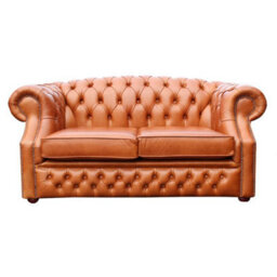 Chesterfield 2 Seater Old English Tan Leather Sofa Bespoke In Buckingham Style - thumbnail 6
