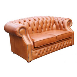 Chesterfield 2 Seater Old English Tan Leather Sofa Bespoke In Buckingham Style - thumbnail 5