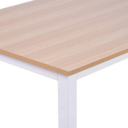 Computer Desk Dining Table Writing Table With Metal Frame, White - thumbnail 4