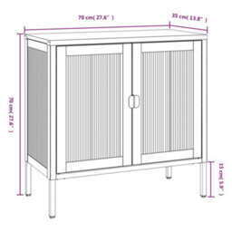 Vidaxl Sideboard Black 70X35X70 Cm Glass And Steel - thumbnail 3