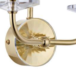 Anson Lighting Eureka 2Lt Wall Light Finished In Brass Plate And Vintage White Fabric - thumbnail 2