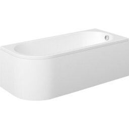Cooke & Lewis J-Shaped White Oval Curved Bath (L)169.5Cm (W)74.5Cm - thumbnail 1