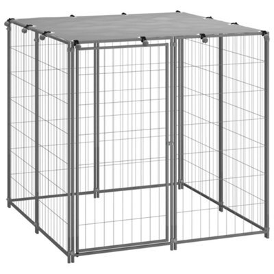 Walplus Dog Kennel Silver 110X110X110 Cm Steel - image 1