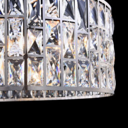 Luminosa Lighting Luminosa Gelid Chandelier Cylindrical Pendant Chrome & Crystal, 4 Light, E27 - thumbnail 8