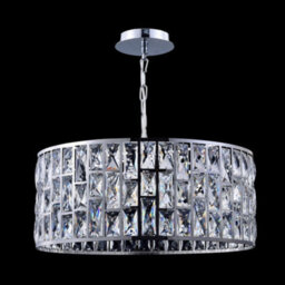 Luminosa Lighting Luminosa Gelid Chandelier Cylindrical Pendant Chrome & Crystal, 4 Light, E27 - thumbnail 5