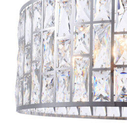 Luminosa Lighting Luminosa Gelid Chandelier Cylindrical Pendant Chrome & Crystal, 4 Light, E27 - thumbnail 6