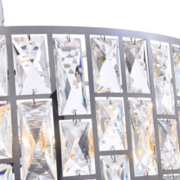 Luminosa Lighting Luminosa Gelid Chandelier Cylindrical Pendant Chrome & Crystal, 4 Light, E27 - thumbnail 7