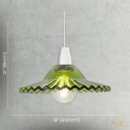 Happy Homewares Modern Emerald Green Glass Pendant Light Shade With Rippled Design - thumbnail 7