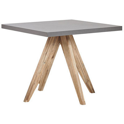 Beliani Garden Dining Table Olbia 90 Cm 90 Cm Concrete Grey - image 1