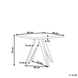 Beliani Garden Dining Table Olbia 90 Cm 90 Cm Concrete Grey - thumbnail 3
