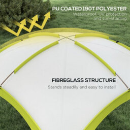 Outsunny Outdoor Gazebo Event Shelter Party Tent For Garden Green - thumbnail 4