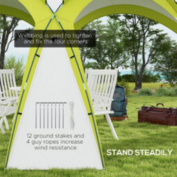 Outsunny Outdoor Gazebo Event Shelter Party Tent For Garden Green - thumbnail 7