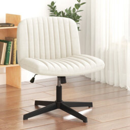 Onemill Stylish Armless Office Chair With Height Adjustable, Wide Seat, Perfect For Home Office And Bedroom-Beige - thumbnail 7