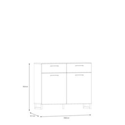 Furniture To Go Sali 2 Door 2 Drawer Chest In Light Grey - thumbnail 8