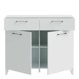 Furniture To Go Sali 2 Door 2 Drawer Chest In Light Grey - thumbnail 4
