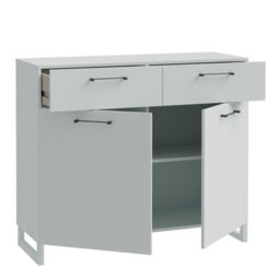 Furniture To Go Sali 2 Door 2 Drawer Chest In Light Grey - thumbnail 3