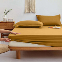 Bedlooms Single Fitted Sheet 25Cm Extra Deep - Soft Microfiber Deep Pocket Elasticated Bed Fitted Sheets Ochre, 91X190 Cm - thumbnail 7