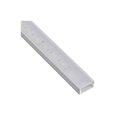 MKGT 1M Aluminium Profile Surface For Led Lights Strip 5050 3528 Opal Cover - Aluminium Finish - Pack Of 5 - image 1