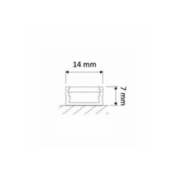 MKGT 1M Aluminium Profile Surface For Led Lights Strip 5050 3528 Opal Cover - Aluminium Finish - Pack Of 5 - thumbnail 2