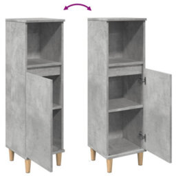 Berkfield Bathroom Cabinet Concrete Grey 30X30X100 Cm Engineered Wood - thumbnail 8