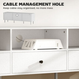 "Homcom Tv Unit, Tv Cabinet For Up To 75"", With Drawers, Shelves, Cream White" - thumbnail 5