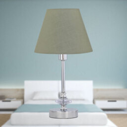 First Choice Lighting Chrome Jewelled Table Lamp With Sage Green Shade - thumbnail 3