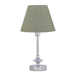 First Choice Lighting Chrome Jewelled Table Lamp With Sage Green Shade - thumbnail 1