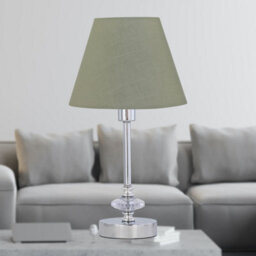 First Choice Lighting Chrome Jewelled Table Lamp With Sage Green Shade - thumbnail 2