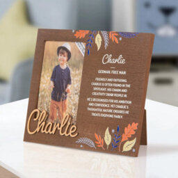 History & Heraldry Pre-Personalised Picture Frame With Child's Name And Meaning - Charlie - For 8.5 X 11Cm Photo - Over 90 Titles Available - thumbnail 2