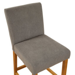 The Furniture Market Monty Grey Fabric Bar Stool Modern Minimalist Design Natural Oak Solid Wood Legs Comfortable Foam Seat Kitchen Counter Stool - thumbnail 6