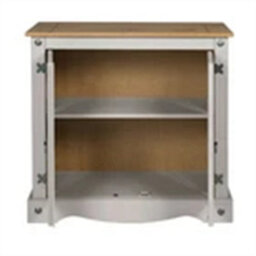Sideboard Grey Painted 2 Door Small Cupboard Solid Wood Pine Wooden - thumbnail 3