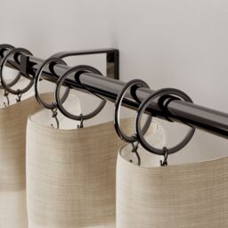 GoodHome Kimlos Gloss Black Nickel Effect Extendable Ball Single Curtain Pole Set, (L)1200mm-2100mm (Dia)19mm - thumbnail 7