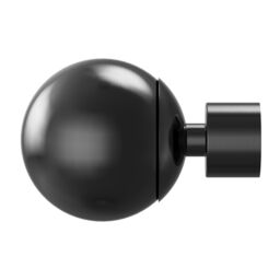 GoodHome Kimlos Gloss Black Nickel Effect Extendable Ball Single Curtain Pole Set, (L)1200mm-2100mm (Dia)19mm - thumbnail 3