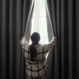 Ameha Charcoal Linen 100%blackout Eyelet Curtain 135Gsm-Energy Efficient Thermal Insulated Window Livingroom 66'x90' Pair Curtain Uk - thumbnail 4