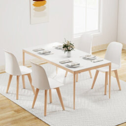 Gainoom Modern White Dining Chair Set Of 2 Armless Kitchen Chairs Indoor Side Chairs For Dining Room Home Office - thumbnail 5