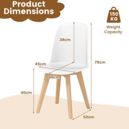 Gainoom Modern White Dining Chair Set Of 2 Armless Kitchen Chairs Indoor Side Chairs For Dining Room Home Office - thumbnail 2