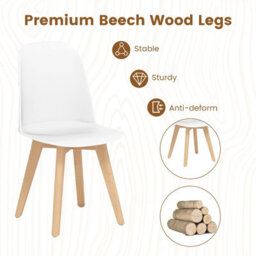 Gainoom Modern White Dining Chair Set Of 2 Armless Kitchen Chairs Indoor Side Chairs For Dining Room Home Office - thumbnail 7