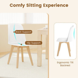 Gainoom Modern White Dining Chair Set Of 2 Armless Kitchen Chairs Indoor Side Chairs For Dining Room Home Office - thumbnail 9