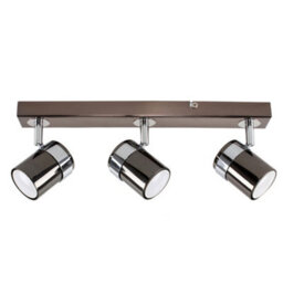 Valuelights Rosie Black Ceiling Bar Spotlight And Gu10 Spotlight Led 5W Cool White 6500K Bulbs