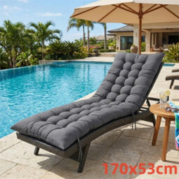 Waterproof Outdoor Sun Lounger Cushion, Recliner Chair Pad With Securing Ties - thumbnail 2