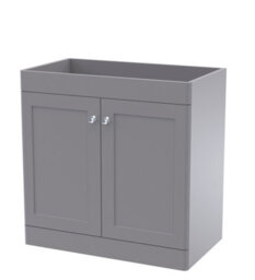 Hudson Reed Classique Floor Standing 2 Door Unit, 800mm-Satin Grey