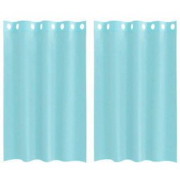 Berkfield Voile Curtains With Grommets 2 Pcs Turquoise - thumbnail 2