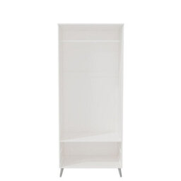 Urbn-Living Urbnliving 180Cm Height Ash Grey Wardrobe With White 2 Door 2 Drawer Modern Bedroom Clothes Storage Hanging Rail - thumbnail 7