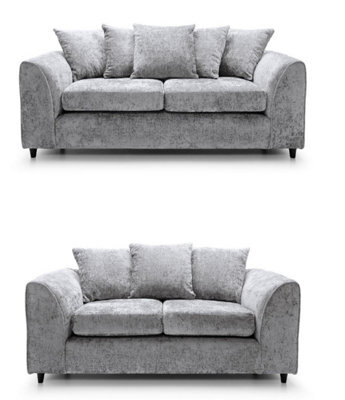 Keria Soft Chenille 3+2 Seater Sofa Set Silver