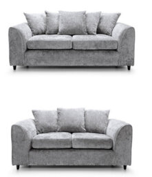 Keria Soft Chenille 3+2 Seater Sofa Set Silver