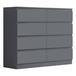 Fwstyle 8 Drawer Dark Grey Chest Of Drawers (H) 99Cm (W) 110Cm (D) 40Cm