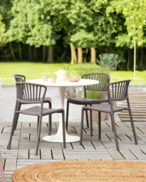 Beliani Set Of 4 Garden Chairs Gela Taupe - thumbnail 2