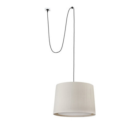 Luminosa Lighting Luminosa Samba Black, Beige Cylindrical Pendant Lamp With Plug